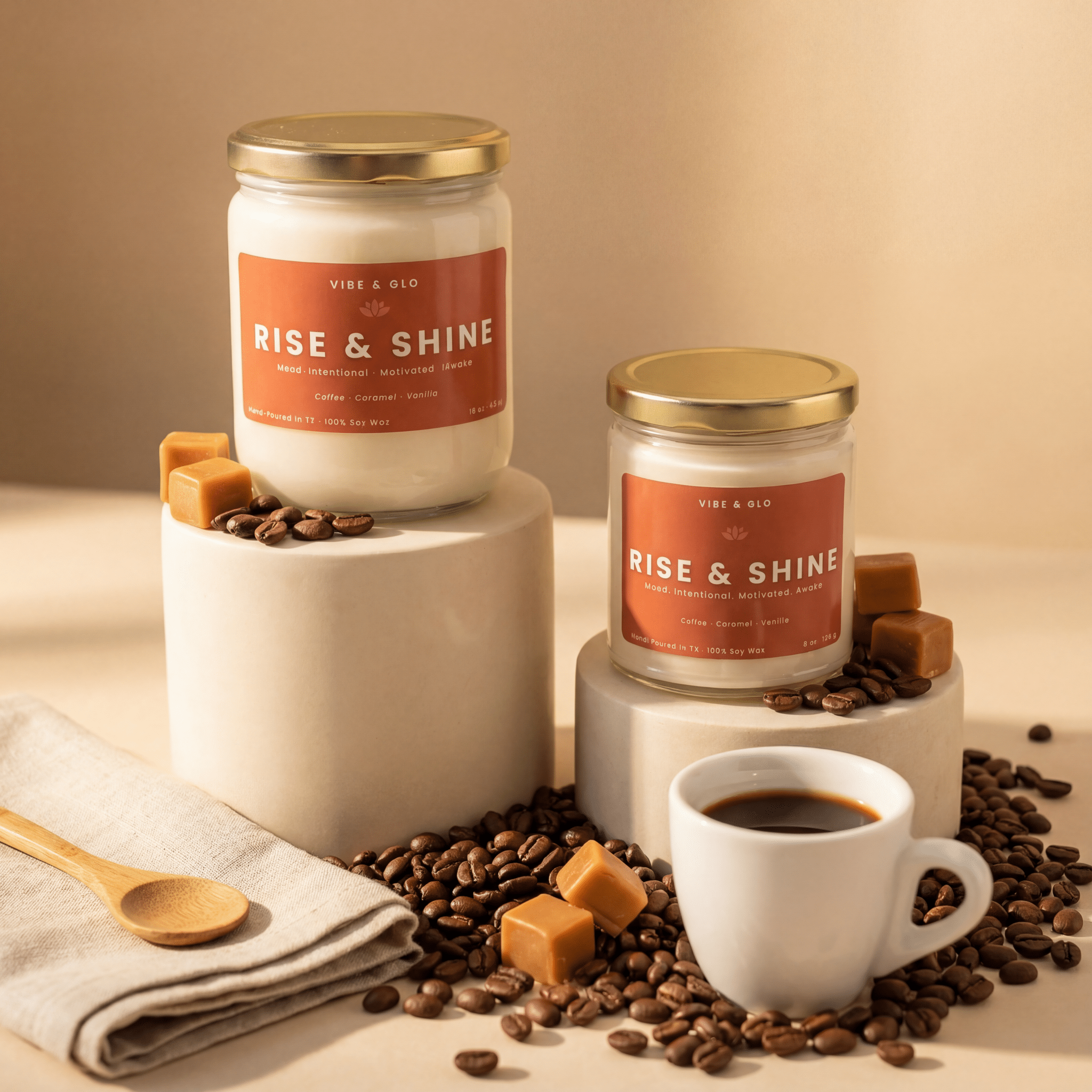 Rise & Shine – Coffee & Vanilla Soy Candle - BIG FRENCHIES