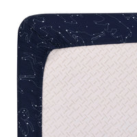 NoJo Super Soft Navy and White Cosmic Constellations Nursery Crib Fitted Sheet - BIG FRENCHIES