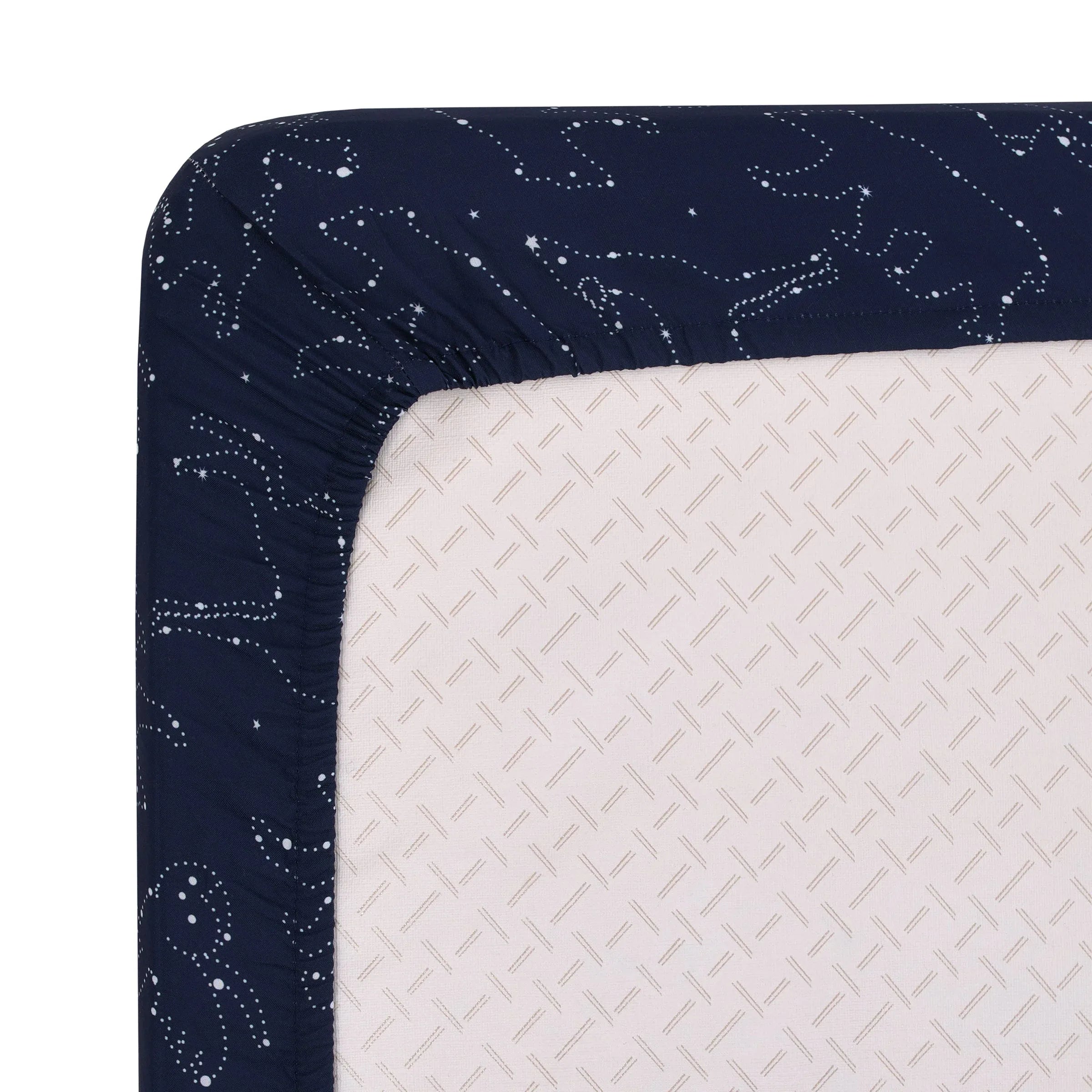 NoJo Super Soft Navy and White Cosmic Constellations Nursery Crib Fitted Sheet - BIG FRENCHIES