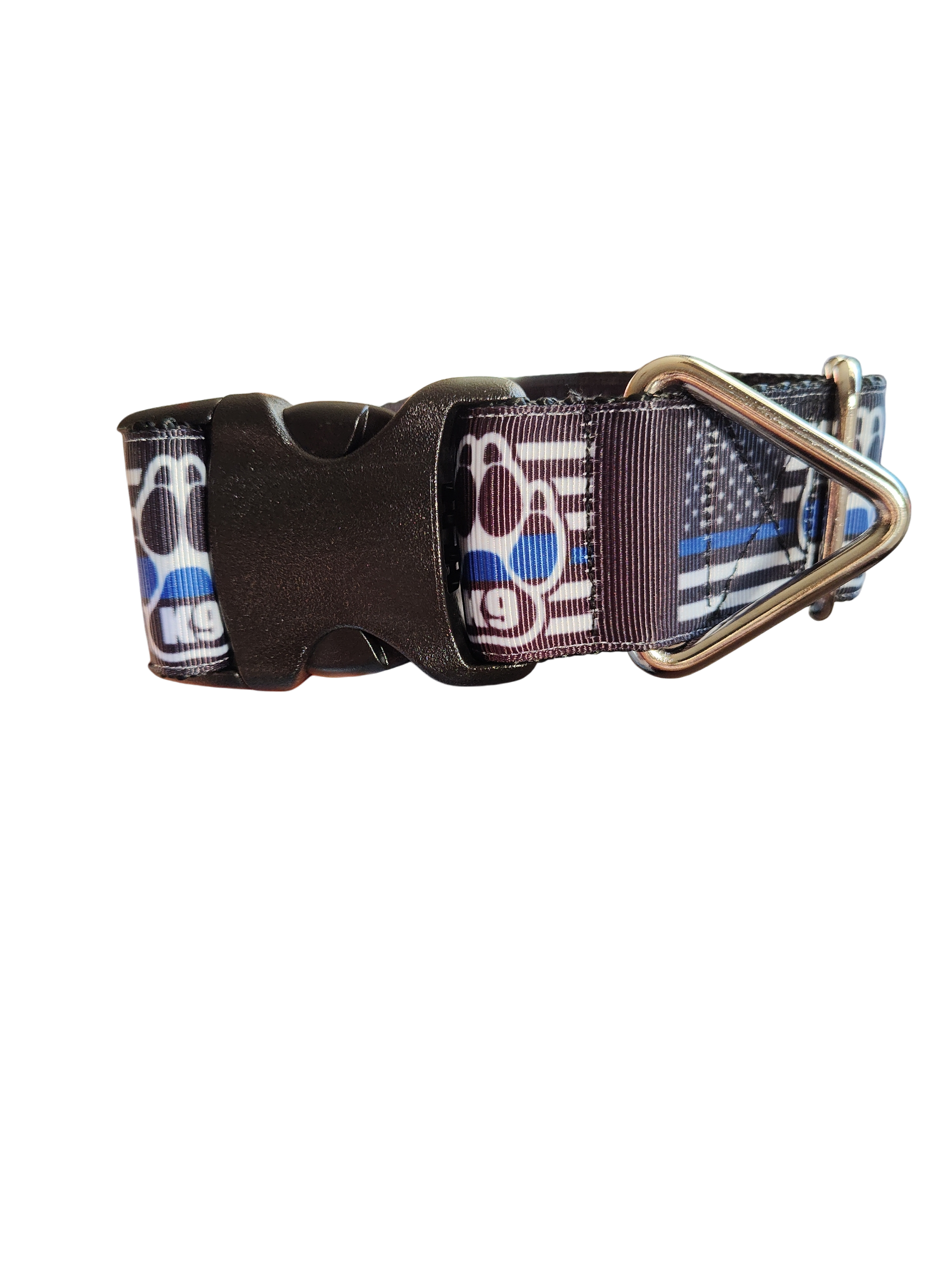 1.5" Wide K9 Police Dog Flag Nylon Dog Collar