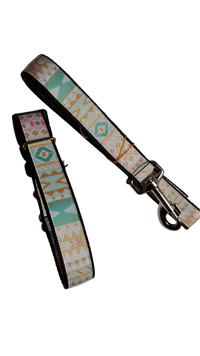 White and Gold Tribal Nylon Dog Collar