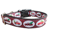 Christmas Red Truck Nylon Dog Collar