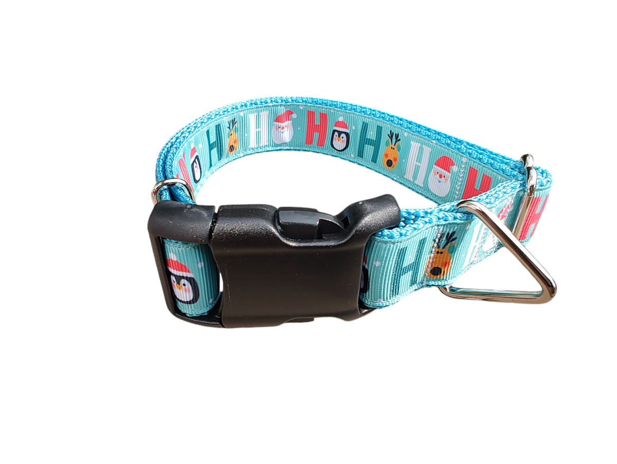 HO HO HO! Christmas Nylon Dog Collar-Dog Collar / Leash-BIG FRENCHIES-Doot's Pet LLC Collars For A Cause