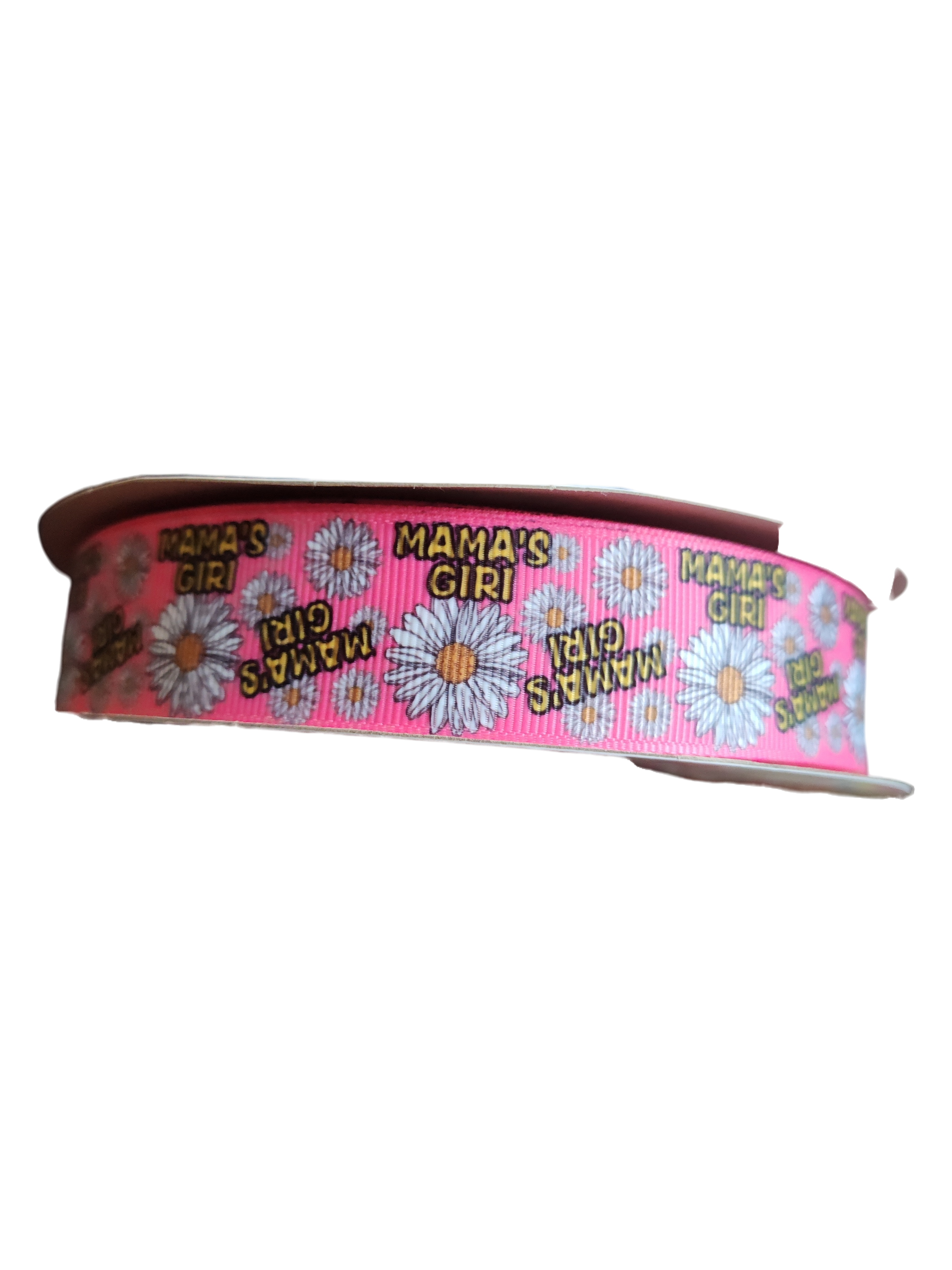 Mama's Girl Pink Flower Nylon Dog Collar