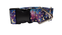 1.5" Wide Purple Stars and Moons Nylon Dog Collar