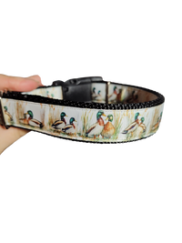 Mallard Duck Pair Nylon Dog Collar