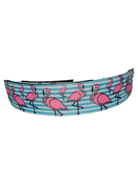Flamingo Stripes Nylon Dog Collar