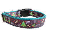 On The Nice List Christmas Nylon Dog Collar