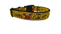 Too Cute To Be Crabby Nylon Dog Collar