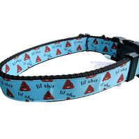 Lil Shit Black Nylon Dog Collar MD, LG, XL, Leash