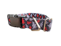 Red And Black Gingham Trees Nylon Dog Collar