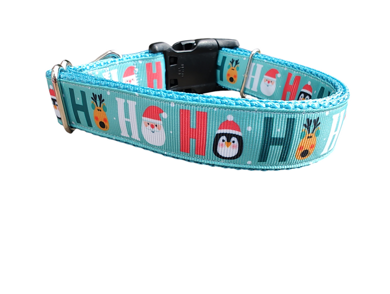 HO HO HO! Christmas Nylon Dog Collar-Dog Collar / Leash-BIG FRENCHIES-Doot's Pet LLC Collars For A Cause