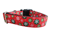 Snowflake Polka Dots Nylon Dog Collar