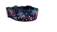 1.5" Wide Purple Stars and Moons Nylon Dog Collar