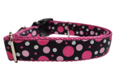 Pink Polka Dots Pattern Nylon Dog Collar