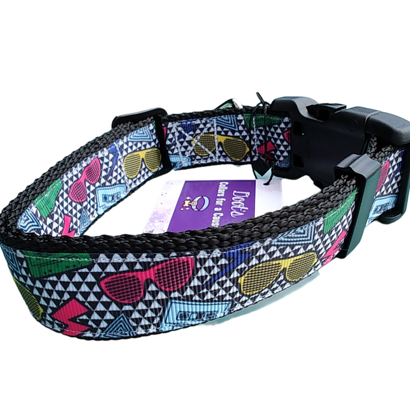 80's Style Nylon Dog Collar-Dog Collar / Leash-BIG FRENCHIES-Doot's Pet LLC Collars For A Cause