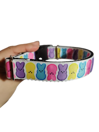 Rainbow Bunny Easter Nylon Dog Collar
