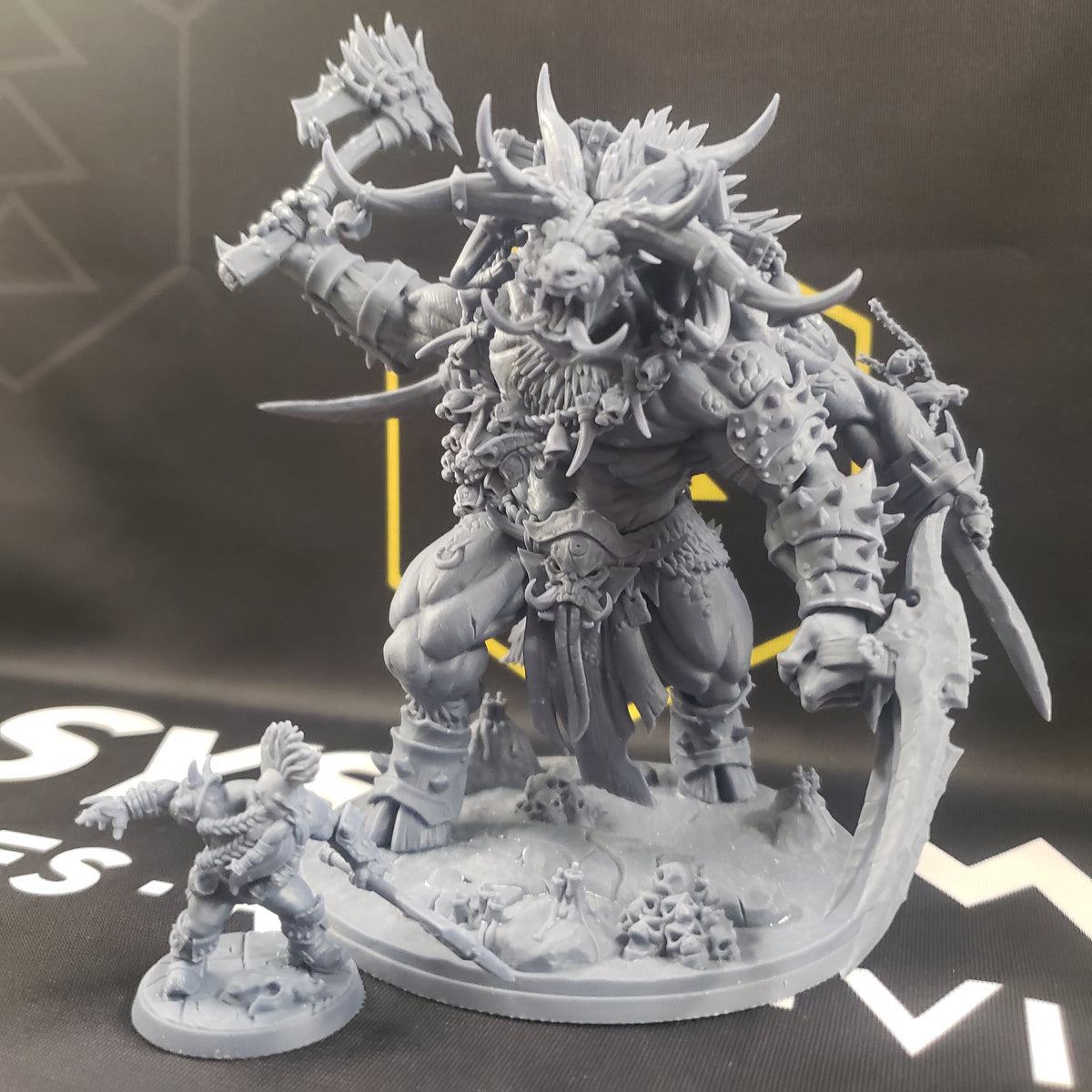 Vorrkarn, Beastman Aberration (Epic Minotaur Boss)-3D Printed Miniatures-BIG FRENCHIES-All Systems Go Games