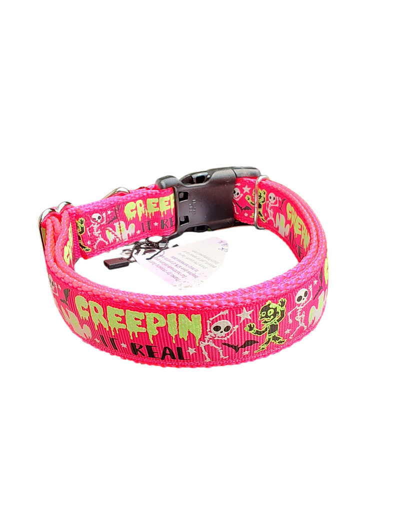Creepin It Real Nylon Dog Collar-Dog Collar / Leash-BIG FRENCHIES-Doot's Pet LLC Collars For A Cause