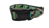 Teal Moose Nylon Dog Collar