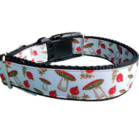 Mushrooms and Berries Nylon Dog Collar
