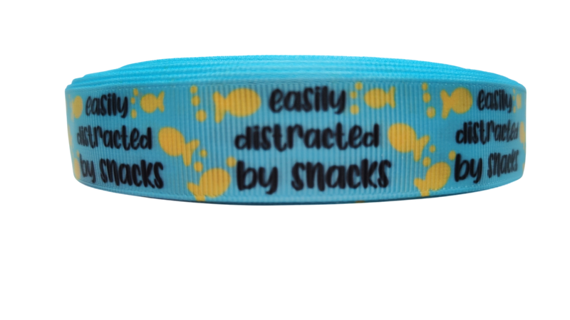 Easily Distracted By Snacks Nylon Dog Collar-Dog Collar / Leash-BIG FRENCHIES-Doot's Pet LLC Collars For A Cause