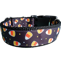 Halloween Scattered Candy Corn Nylon Dog Collar