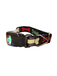 Patterned Bones Nylon Dog Collar