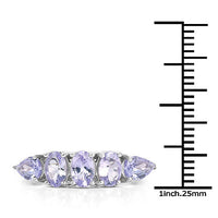 2.33 Carat Genuine Tanzanite .925 Sterling Silver Ring