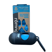 bio-based dog poop bags + bamboo dispenser