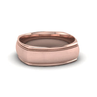 Rose Gold Milgrain Square Band Ring