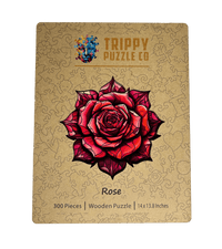 Rose Shaped 300 Piece Wooden Jigsaw Puzzle | Trippy Puzzle Co