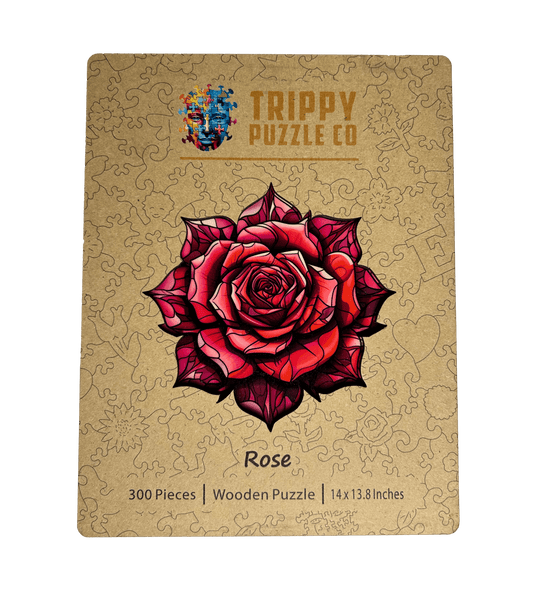 Rose Shaped 300 Piece Wooden Jigsaw Puzzle | Trippy Puzzle Co