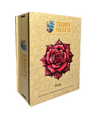 Rose Shaped 300 Piece Wooden Jigsaw Puzzle | Trippy Puzzle Co