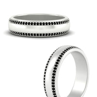 Beveled Edge Matte Eternity Mens Engagement Ring