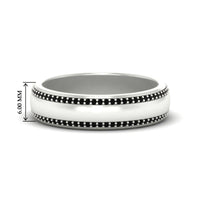 Beveled Edge Matte Eternity Mens Engagement Ring