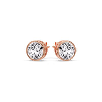 Bezel-Set Brilliant Round Diamond Solitaire Stud Earrings (1.00ct - 5.00ct)
