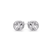 Bezel-Set Brilliant Round Diamond Solitaire Stud Earrings (1.00ct - 5.00ct)