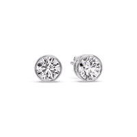 Bezel-Set Brilliant Round Diamond Solitaire Stud Earrings (1.00ct - 5.00ct)