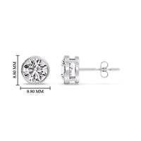 Bezel-Set Brilliant Round Diamond Solitaire Stud Earrings (1.00ct - 5.00ct)