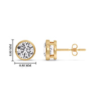 Bezel-Set Brilliant Round Diamond Solitaire Stud Earrings (1.00ct - 5.00ct)