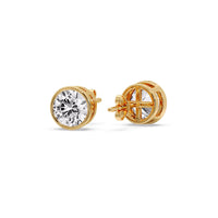 Bezel-Set Brilliant Round Diamond Solitaire Stud Earrings (1.00ct - 5.00ct)