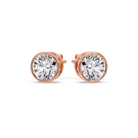 Bezel-Set Brilliant Round Diamond Solitaire Stud Earrings (1.00ct - 5.00ct)