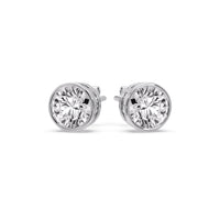 Bezel-Set Brilliant Round Diamond Solitaire Stud Earrings (1.00ct - 5.00ct)