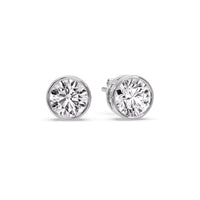 Bezel-Set Brilliant Round Diamond Solitaire Stud Earrings (1.00ct - 5.00ct)