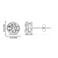 Bezel-Set Brilliant Round Diamond Solitaire Stud Earrings (1.00ct - 5.00ct)