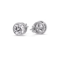 Bezel-Set Brilliant Round Diamond Solitaire Stud Earrings (1.00ct - 5.00ct)
