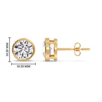 Bezel-Set Brilliant Round Diamond Solitaire Stud Earrings (1.00ct - 5.00ct)