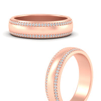 Beveled Edge Matte Eternity Mens Engagement Ring