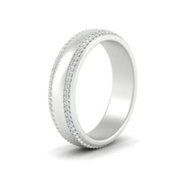 Beveled Edge Matte Eternity Mens Engagement Ring